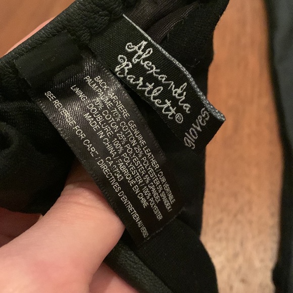 Long black leather gloves - large - XL - Picture 6 of 6